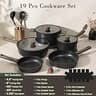 Astercook 19-Piece Black Titanium Non-Stick Pots and Pans Cookware Set