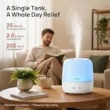 Clarston 2-Liter Cool Mist Ultrasonic Desk Humidifier with 360-Degree Adjustable Nozzle