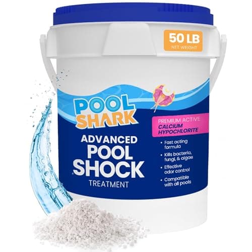 POOL SHARK 68% Cal-Hypo Pool Shock Granules, Non-Stabilized Formula, 50 lb Bucket