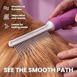 Poodle Pet Detangling Stainless Steel Pet Comb with Dual-Length Teeth