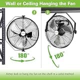 hykolity 18-Inch Industrial Wall Fan 2-Pack, 4300 CFM Fully Enclosed Motor
