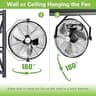 hykolity 18-Inch Industrial Wall Fan 2-Pack, 4300 CFM Fully Enclosed Motor