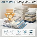 Cozy Essential 20-Pack Jumbo and Travel Vacuum Storage Bags with Manual Hand Pump