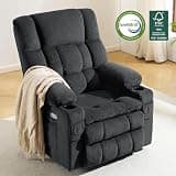 MCombo Model 7890 Dual Motor Fabric Power Lift Recliner with Lay Flat