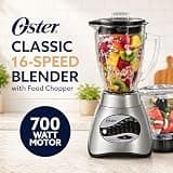 Oster Classic Series 16-Speed Blender with 6-Cup Glass Jar and 3-Cup Chopper