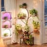 PRAISUN 51-Inch 8-Tier Curved-Tube Plant Stand with Smart Grow Light System