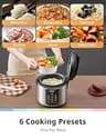 COMFEE' Upgraded 6-in-1 Stainless Steel 8-Cup Multi Cooker with Slow Cooker