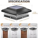 SIEDiNLAR 50-Lumen Dual-Color Convex Lens Solar Post Cap Lights for Stairs, 2-Pack