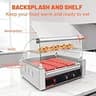 11-Roller Commercial Hot Dog Grill & Bun Warmer, 30-Dog Capacity, 1650W