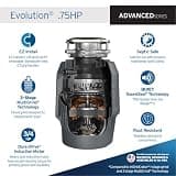 InSinkErator Evolution Advanced Series 3/4 HP Continuous Feed Garbage Disposal