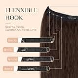 Rich Choices 16-Inch Remy Human Hair Halo Extensions with Secure Clips