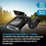 Escort MAX 360c MKII Radar Detector & M2 Smart 1080p Dash Cam Wi-Fi Bundle