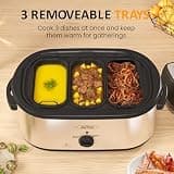 Sunvivi 24-Quart Electric Turkey Roaster Oven and 3-Bin Buffet Server Combo