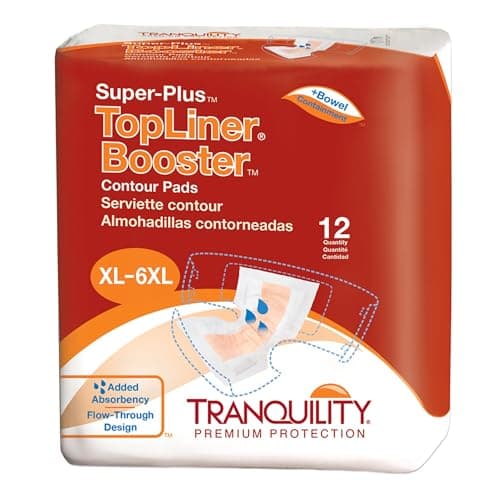 Tranquility TopLiner Super-Plus Disposable Booster Pads, 32 x 14, 12 Count