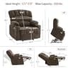 MCombo Model R7096 Extra Wide Fabric Power Lift Recliner with Curved Back