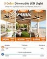NWOP 36-Inch Plug-In Outdoor Ceiling Fan with Remote Control and 5 Blades