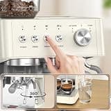 Kismile 20-Bar Espresso Machine with Burr Grinder and Visible Pressure Gauge