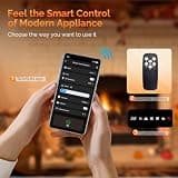 ROVSUN 36-Inch App-Controlled Electric Fireplace with Remote and 1500W Heater