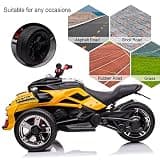 POSTACK 24V 3-Wheeler Battery Powered Kids ATV Ride-On with EVA Rubber Tires