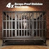 HIWOKK 48-Inch Heavy Duty Indestructible Steel Dog Crate with Rounded Edges