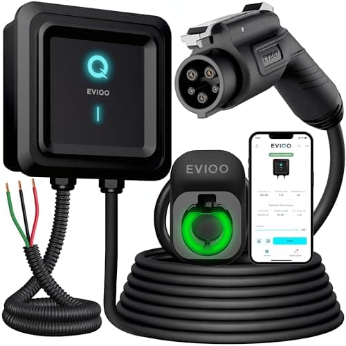 EVIQO 48 Amp Hardwired Level 2 EV Charger with Smart App Control & IP66 Weatherproof