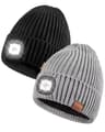 Generic 2-Pack Rechargeable LED Beanie Hats with 3 Brightness Settings