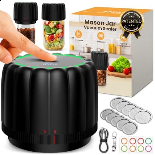 RACAZL Portable -80kPa Electric Mason Jar Vacuum Sealer Kit with LED Display