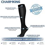 CHARMKING Graduated Copper Support Compression Socks 15-20 mmHg (8 Pairs)