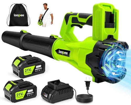 laapee Brushless Cordless Leaf Blower with 650 CFM Airflow & Dual 4.0Ah