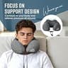 Extra Large Hooded Memory Foam Travel Neck Pillow for Airplane Long Flights