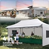 Quictent Commercial Grade Heavy Duty Pop-Up Canopy Tent with Removable Sidewalls (10x20)