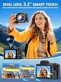 Toberto 8K Digital Camera with 88MP Sensor, Dual-Lens Design, and 3.2-Inch Touchscreen
