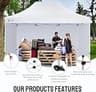 Crown Shades 10x15 Commercial Heavy Duty Pop Up Canopy Tent with Four Sidewalls
