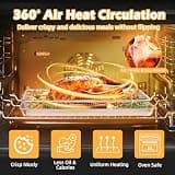 TeamFar 2-Set Heavy-Duty Stainless Steel Air Fryer Basket and Tray Assortment