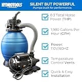 SWIMLINE HYDROTOOLS 12-Inch 1,980 GPH Complete Sand Filter Pump System