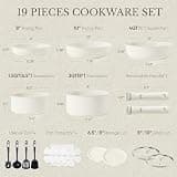 CAROTE 19-Piece Nesting Nonstick Pots and Pans Set with Detachable Handle