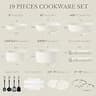 CAROTE 19-Piece Nesting Nonstick Pots and Pans Set with Detachable Handle