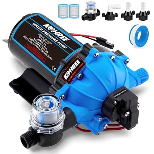 Kohree Upgraded Five Chamber Heavy Duty Fresh Water Diaphragm Pump, 7.5 GPM
