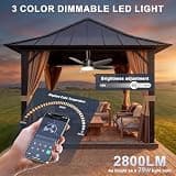 Phylluz 42-Inch Smart Plug-In Outdoor Ceiling Fan with 4600 CFM and App Control