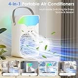 CUXPOXTU 4-in-1 USB Evaporative Air Cooler with 1600ml Tank and Magnetic Fan Blades