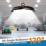 HYPERLITE 150W UFO LED High Bay Light Plug & Play 5000K Waterproof, 4-Pack