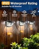 Aootek 120 LED Wide-Angle Solar Motion Sensor Security Fence Lights, 6-Pack