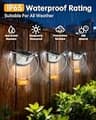 Aootek 120 LED Wide-Angle Solar Motion Sensor Security Fence Lights, 6-Pack