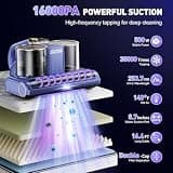 Gxzsk Wide-Port Mattress Vacuum Cleaner with Green Dust Illumination LED