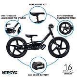 STACYC 16eDRIVE Brushless Electric Balance Bike with 16-Inch Pneumatic Wheels