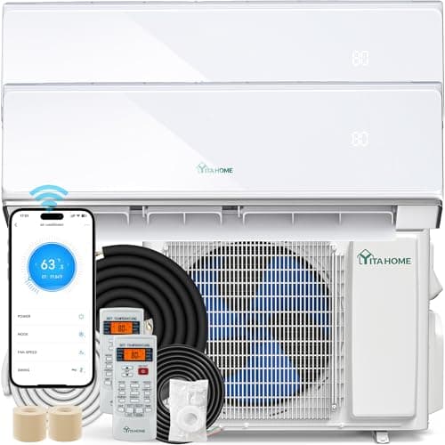 YITAHOME 24,000 BTU Dual Zone (12K/12K) Mini Split AC Heating System 23 SEER2