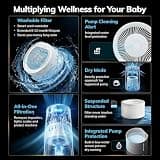 AEOCKY Mist-Free Evaporative Humidifier with Auto Dry Filter, 4.5L Capacity