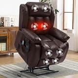 Merous Dual Motor Infinite Position Lay Flat Power Lift Recliner in Leather