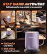 Kepwam Self Heating Coffee Mug T2 with 3-Hour Battery Life, 16oz Capacity