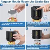 LOVE MOMENT Electric Cordless Mason Jar Vacuum Sealer Kit for Food Preservation